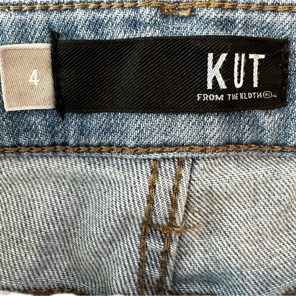 Kut From The Kloth Light Wash Cropped Straight Jeans EUC Sz 4 - Picture 2 of 7